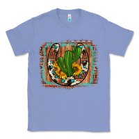 Cactus Sunflower Cowhide Horseshoe  Background Classic Tee | Teevron