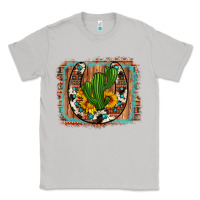 Moon Dust cactus sunflower cowhide horseshoe  background Classic Tee - Artiststas