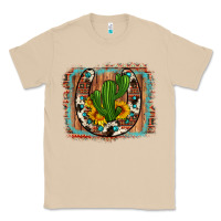 Mushroom cactus sunflower cowhide horseshoe  background Classic Tee - Artiststas