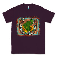 Plum cactus sunflower cowhide horseshoe  background Classic Tee - Artiststas