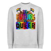 Heather Grey the fuuture is queer Heavyweight Sweatshirt - AdoDesignShop