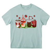 Arona coffee cups lady bug with daisies Heavy Core Tee - texasbilliewilder