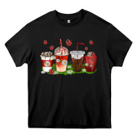 Black coffee cups lady bug with daisies Heavy Core Tee - texasbilliewilder