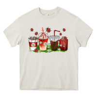Cream coffee cups lady bug with daisies Heavy Core Tee - texasbilliewilder