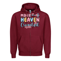 Burgundy make heaven crowded Zipper Hoodie - MaliasSmallBusiness
