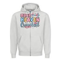 Dove Grey make heaven crowded Zipper Hoodie - MaliasSmallBusiness