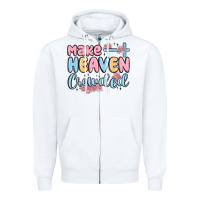 White make heaven crowded Zipper Hoodie - MaliasSmallBusiness
