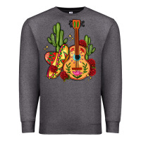 Charcoal Heather mexican guitar Premium Sweatshirt - LillyAllenDesigns