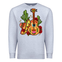 Heather Grey mexican guitar Premium Sweatshirt - LillyAllenDesigns
