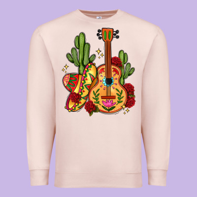 Mexican Guitar Premium Sweatshirt Designed By Lillyallendesigns