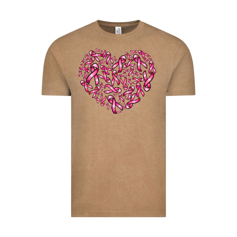 Breast Cancer Ribbon Heart Vintage Tee by AdoDesignShop | Teevron