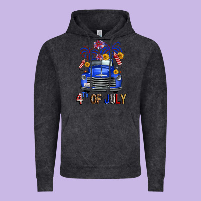 Western Fourth Of July Truck Vintage Hoodie Designed By Fadigitalartstudio