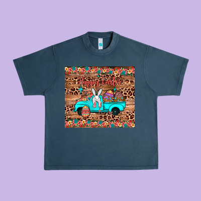 Happy Easter Truck Urban Heavy Tee Designed By Jahusdesignshop