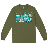 Army Green winter christmas gnomes coffee cups Long Sleeve Tee - Jasminsmagicworld