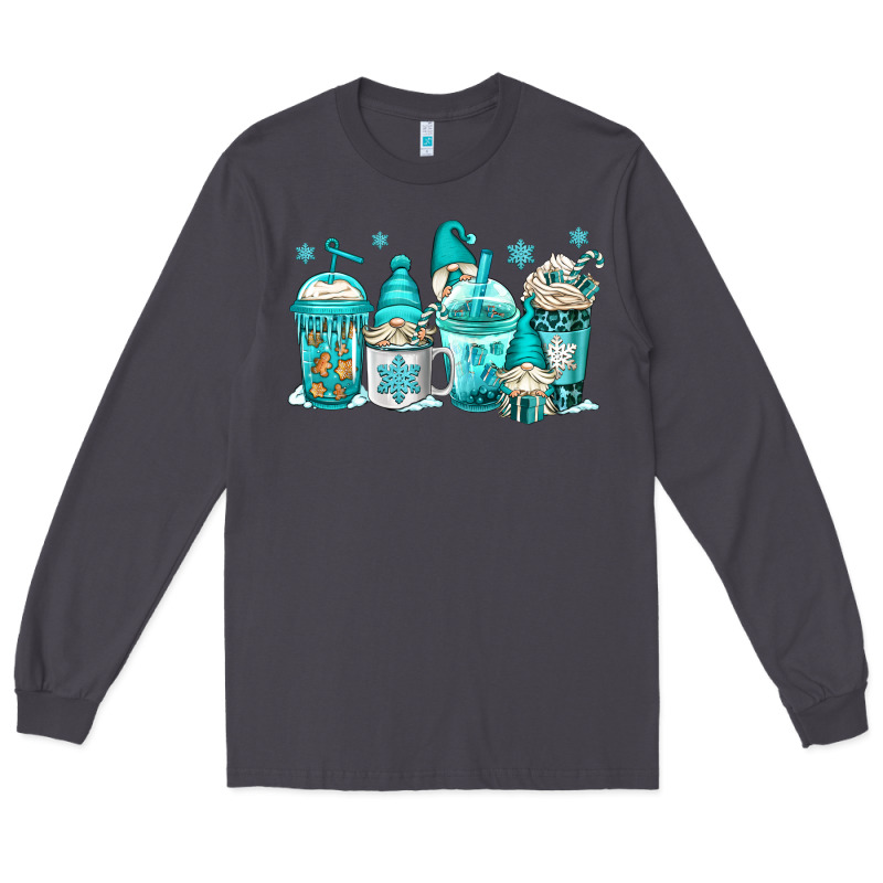 Winter Christmas Gnomes Coffee Cups Long Sleeve Tee by Jasminsmagicworld | Teevron