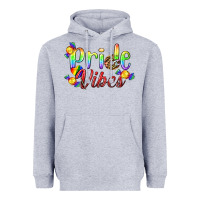 Heather Grey Pride Vibes LGBTQ Heavyweight Hoodie - BundleAndBundleShop