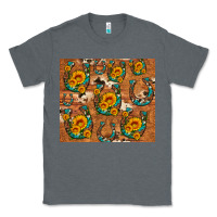Charcoal Heather sunflower turquoise leopard cowhide horseshoe Classic Tee - Artiststas