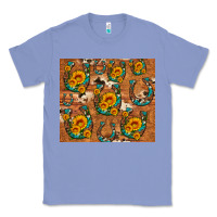 Colony Blue sunflower turquoise leopard cowhide horseshoe Classic Tee - Artiststas