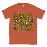 Copper sunflower turquoise leopard cowhide horseshoe Classic Tee - Artiststas
