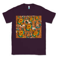 Plum sunflower turquoise leopard cowhide horseshoe Classic Tee - Artiststas