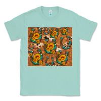 Seafoam sunflower turquoise leopard cowhide horseshoe Classic Tee - Artiststas