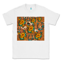 White sunflower turquoise leopard cowhide horseshoe Classic Tee - Artiststas
