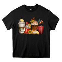 Black coffee cups rooster Heavy Core Tee - texasbilliewilder