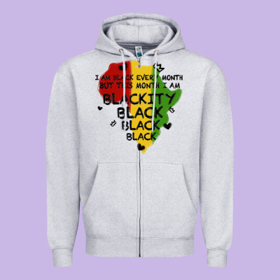 Black Black Blackity Zipper Hoodie Designed By Maliassmallbusiness