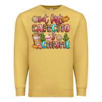 Antique Gold but first cafecito y chisme Premium Sweatshirt - LillyAllenDesigns