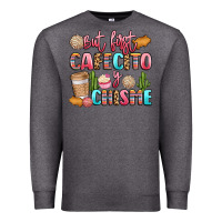 Charcoal Heather but first cafecito y chisme Premium Sweatshirt - LillyAllenDesigns