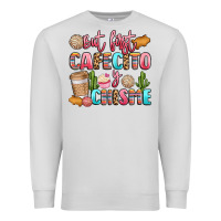 Dove Grey but first cafecito y chisme Premium Sweatshirt - LillyAllenDesigns
