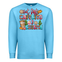 Ocean Blue but first cafecito y chisme Premium Sweatshirt - LillyAllenDesigns
