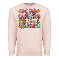 Pale Pink but first cafecito y chisme Premium Sweatshirt - LillyAllenDesigns
