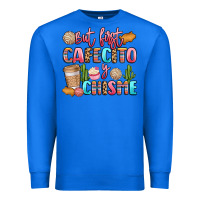 True Royal but first cafecito y chisme Premium Sweatshirt - LillyAllenDesigns