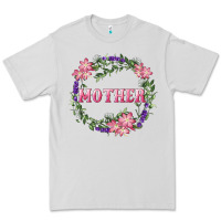 Dove Grey Mother With Floral Wreath Premium Tee - RanaPortraitStore