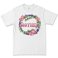 White Mother With Floral Wreath Premium Tee - RanaPortraitStore