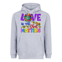 Heather Grey Love İs All That Matters Heavyweight Hoodie - BundleAndBundleShop