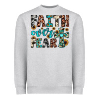 Heather Grey faith over fear Heavyweight Sweatshirt - JahusDesignShop