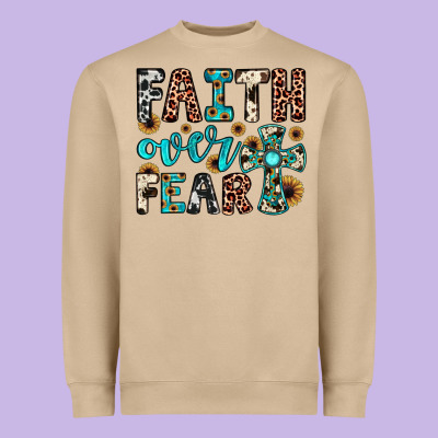 Faith Over Fear Heavyweight Sweatshirt Designed By Jahusdesignshop