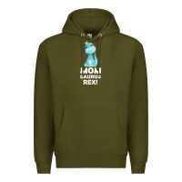 Army Green Mommy Saurus Rex Mom Mom Gift Dino Premium Hoodie - Bettercallsaul