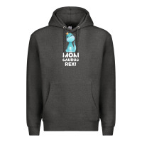 Charcoal Heather Mommy Saurus Rex Mom Mom Gift Dino Premium Hoodie - Bettercallsaul