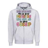 Heather Grey remember me in your prayers like you do in your go Zipper Hoodie - MaliasSmallBusiness