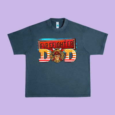 Firefighter Dad Urban Heavy Tee Designed By Adodesignshop