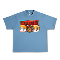 Pebble Blue firefighter dad Urban Heavy Tee - AdoDesignShop