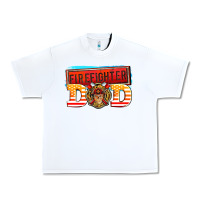 White firefighter dad Urban Heavy Tee - AdoDesignShop