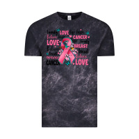 Cloud Black breast cancer ribbons with cancer words Vintage Tee - AdoDesignShop