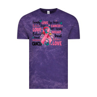 Breast Cancer Ribbons With Cancer Words Vintage Tee | Teevron