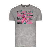 Cloud Rock breast cancer ribbons with cancer words Vintage Tee - AdoDesignShop