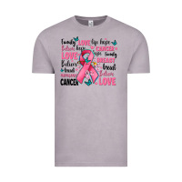 Vintage Zinc breast cancer ribbons with cancer words Vintage Tee - AdoDesignShop