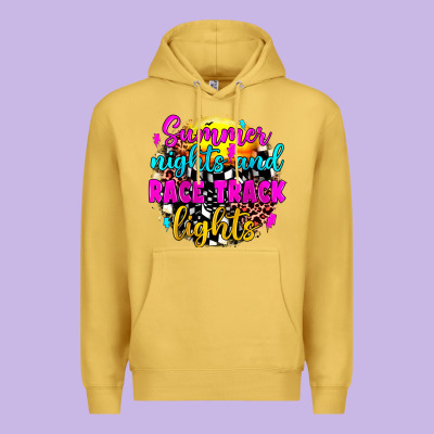 Summer Nights And Race Track Lights Premium Hoodie Designed By Jahusdesignshop